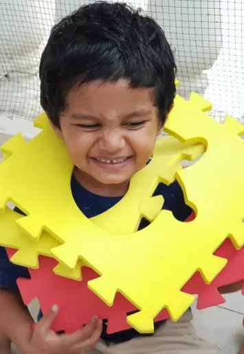 Daycare children with caregivers